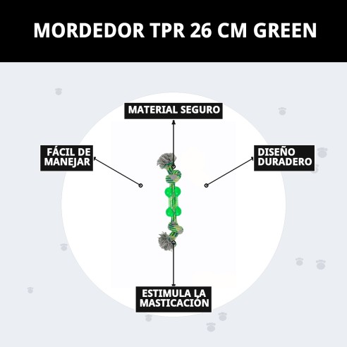 Mordedor TPR 26 cm para perros, diversión y salud dental
