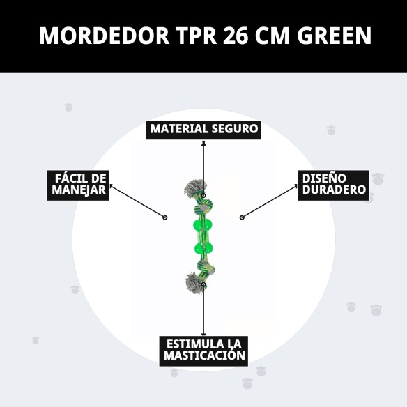 Mordedor TPR 26 cm para perros, diversión y salud dental