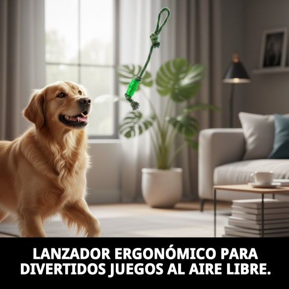 Lanzador TPR/Algodón 50 cm para perros - Diversión y cuidado