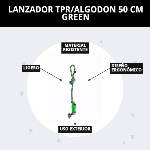 Lanzador TPR/Algodón 50 cm para perros - Diversión y cuidado