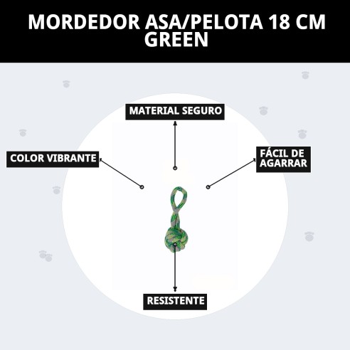 Mordedor Pelota 18 cm Green: Diversión y Salud Canina