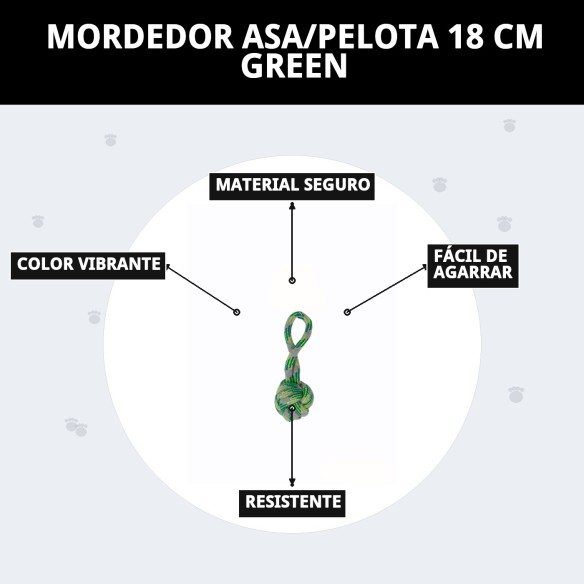 Mordedor Pelota 18 cm Green: Diversión y Salud Canina
