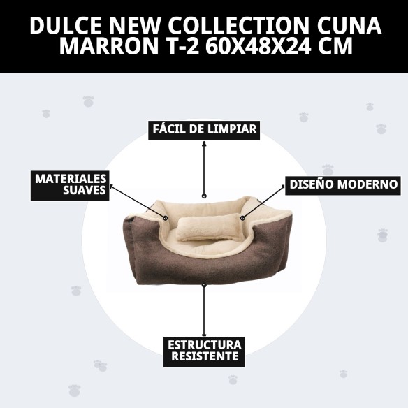 Cuna Dulce Collection Marrón T-2 para Perros y Gatos