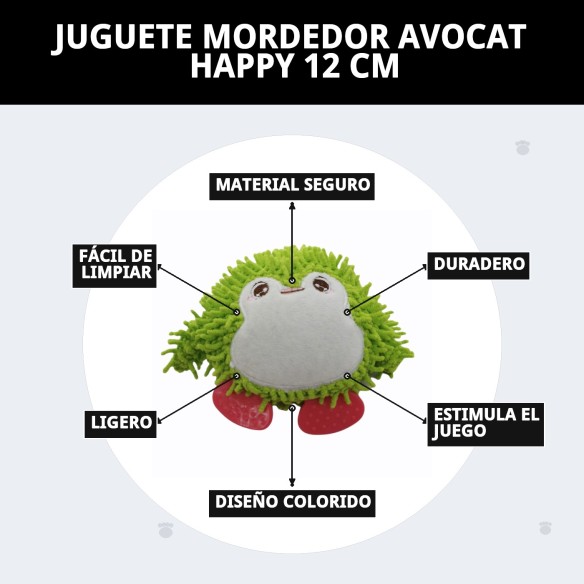 Juguete Mordedor Avocat Happy 12 cm para tu Mascota