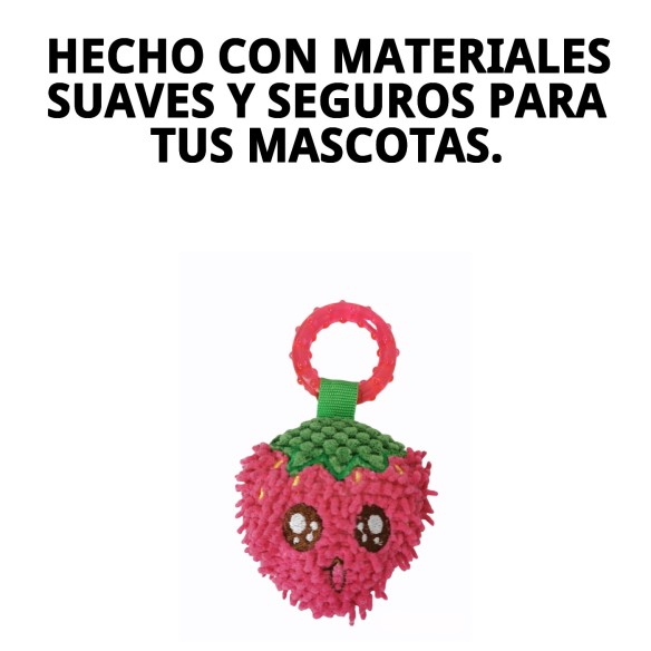 Juguete Mordedor Peluche Fresa 18 cm para Mascotas Divertido