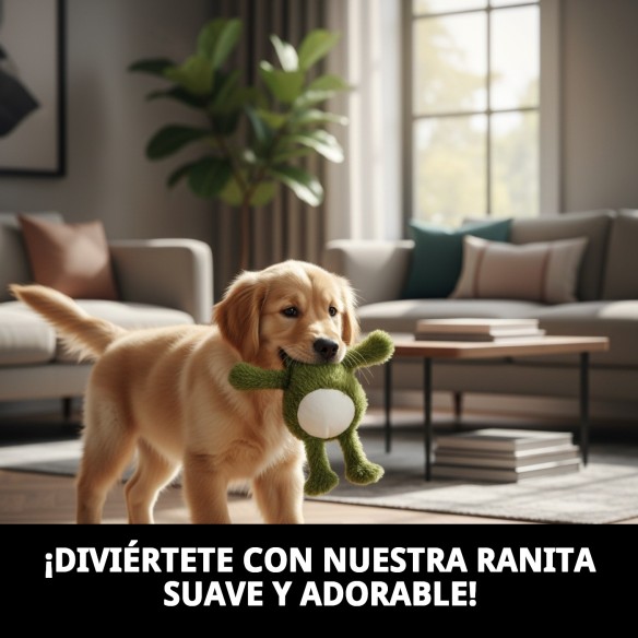 Peluche para Perro Ranita 20 cm - Juguete Suave y Divertido