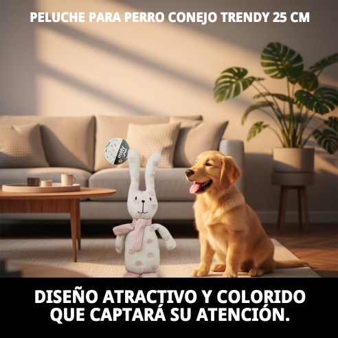 Peluche Conejo Trendy para Perro - 25 cm de Diversión