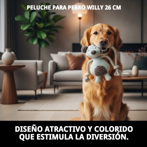 Peluche para Perro Willy 26 cm - Diversión y Comodidad