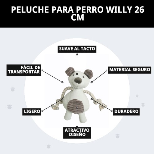 Peluche para Perro Willy 26 cm - Diversión y Comodidad