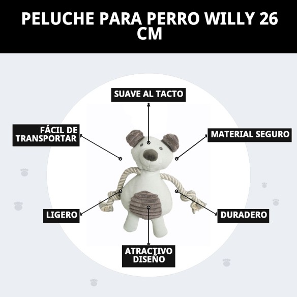 Peluche para Perro Willy 26 cm - Diversión y Comodidad