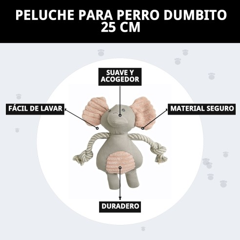 Peluche para Perro Dumbo 25 cm - Compañero Ideal para Jugar