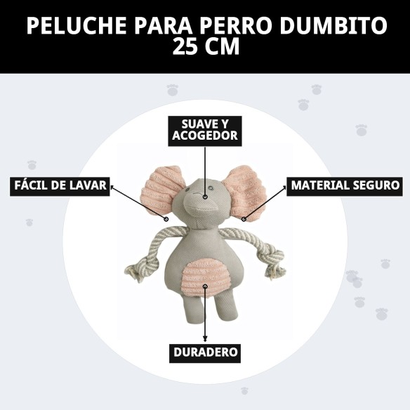 Peluche para Perro Dumbo 25 cm - Compañero Ideal para Jugar