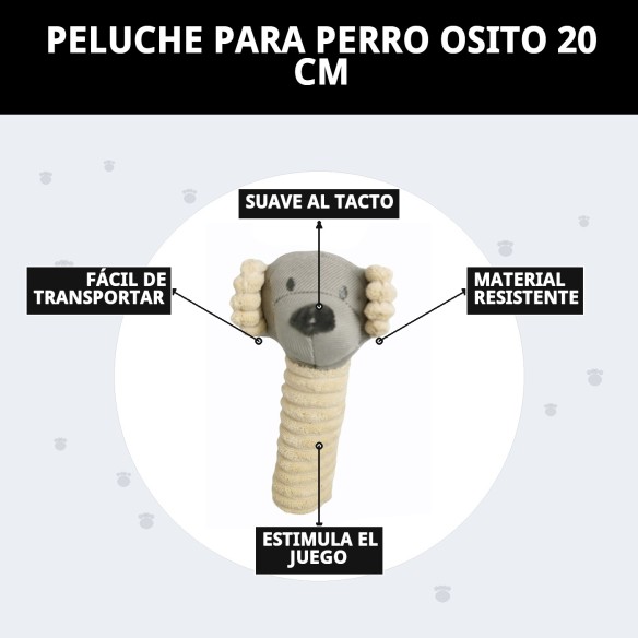 Peluche Osito para Perros de 20 cm | Juguete Ideal y Seguro