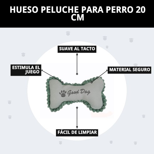 Hueso Peluche para Perro 20 cm - Diversión y Comodidad