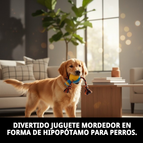 Juguete Mordedor Hipopótamo para Perros - 21 cm Divertido