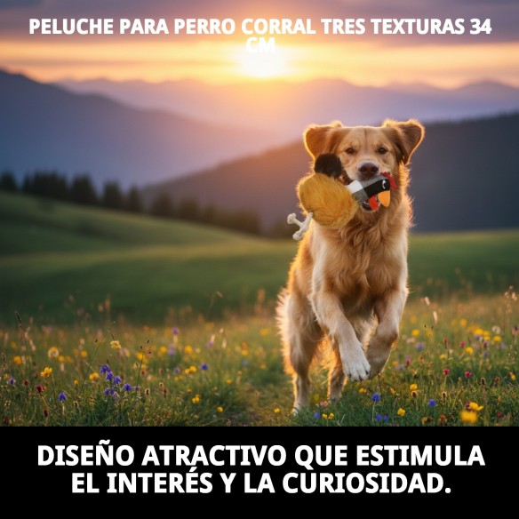 Peluches para Perros Corral 34 cm - Tres Texturas Divertidas
