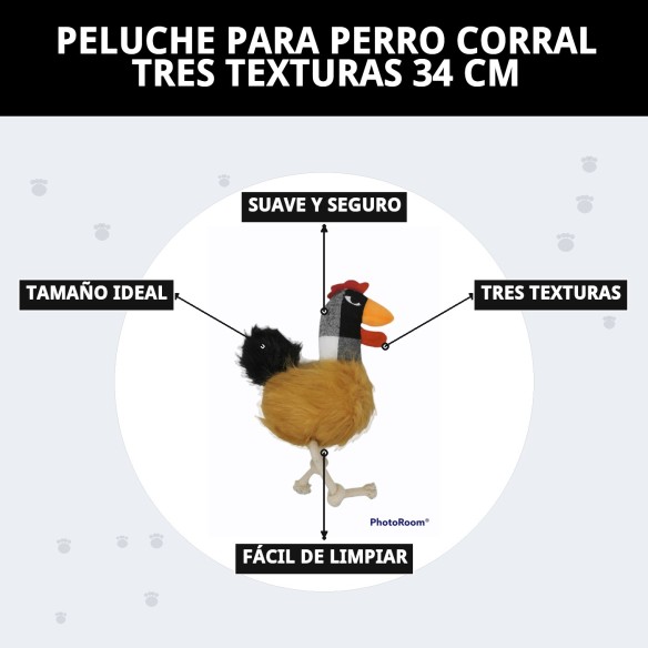 Peluches para Perros Corral 34 cm - Tres Texturas Divertidas