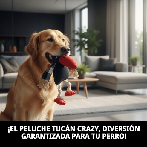 Peluche Tucán Crazy para Perros - 33 cm de Diversión