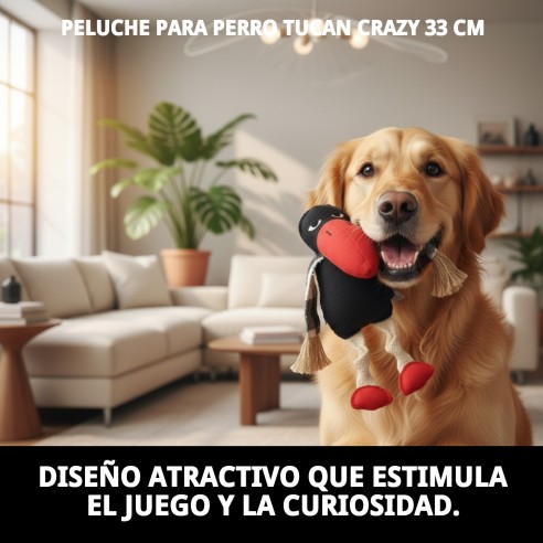 Peluche Tucán Crazy para Perros - 33 cm de Diversión