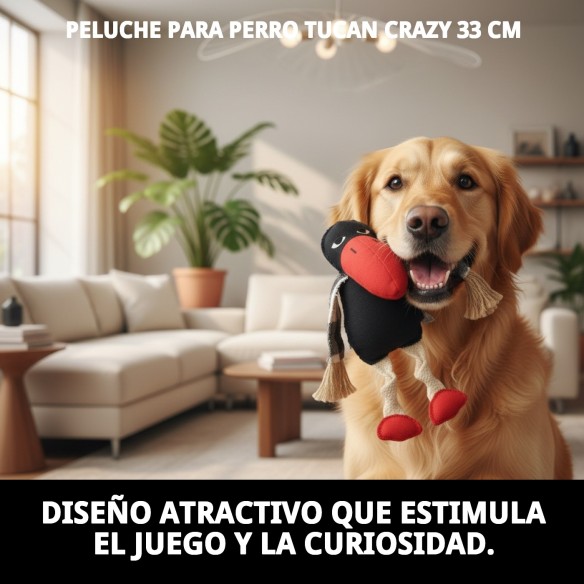 Peluche Tucán Crazy para Perros - 33 cm de Diversión