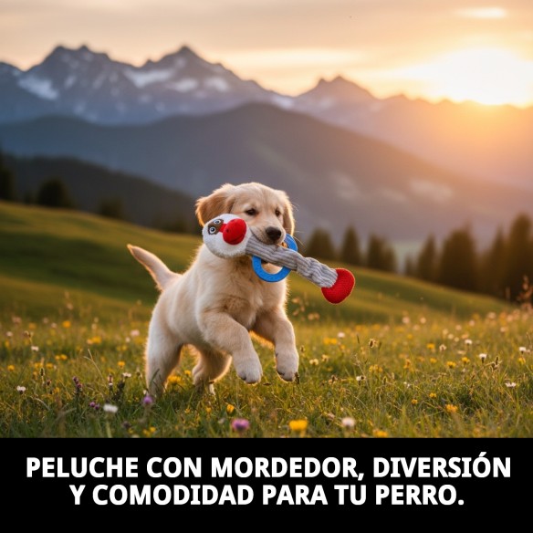 Peluche Perro con Mordedor Mono 45 cm - Diversión Asegurada