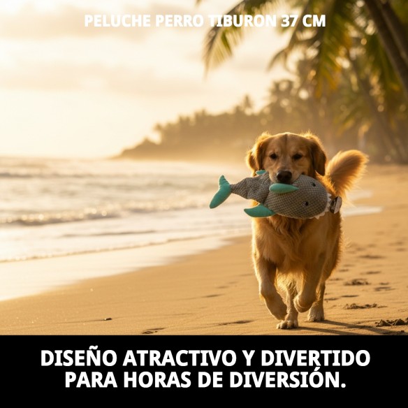 Peluche Tiburón para Perros 37 cm | Diversión Asegurada