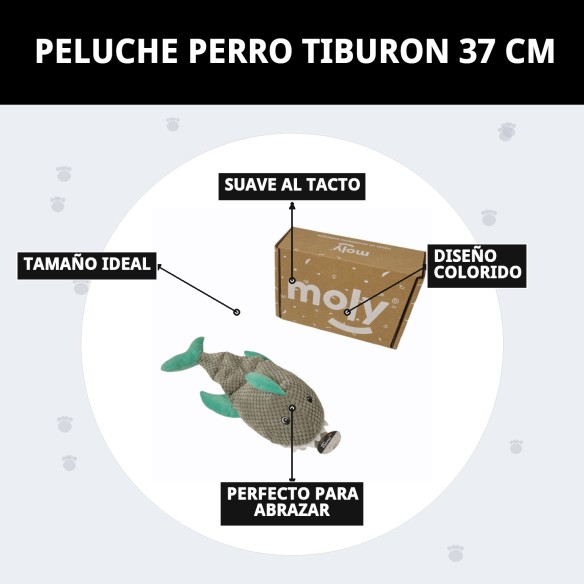Peluche Tiburón para Perros 37 cm | Diversión Asegurada