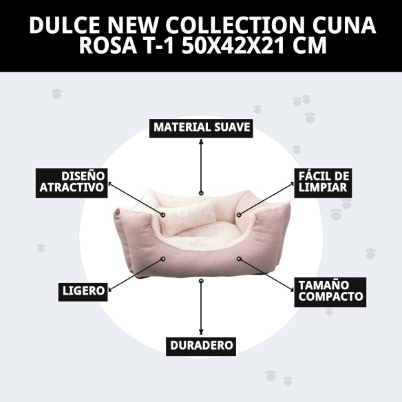 Cuna Rosa T-1 DULCE NEW COLLECTION para tu mascota