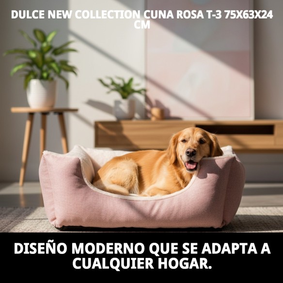 Cuna Rosa Dulce New Collection T-3 75x63x24 cm para Mascotas