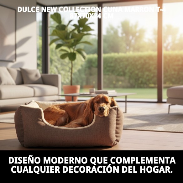 Cuna Marrón T-4 87x70x24 cm para Perros | New Collection Moly