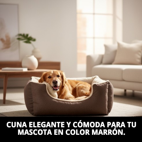 Cuna Marrón New Collection T-5 para Perros 100x84 cm