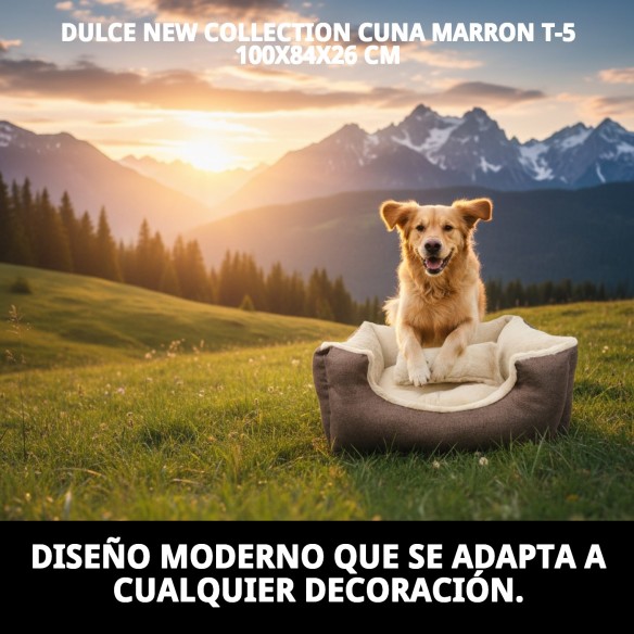 Cuna Marrón New Collection T-5 para Perros 100x84 cm