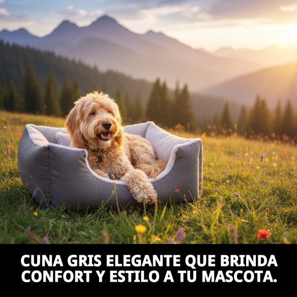 Cuna Gris DULCE New Collection para Mascotas T-1 50x42x21 cm