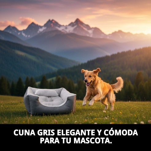 Dulce Cuna Gris T-3 75x63x24 cm - Nueva Colección para Mascotas