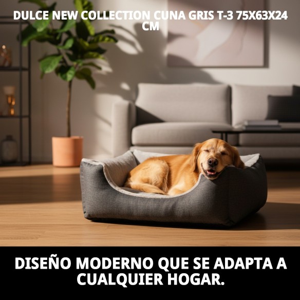 Dulce Cuna Gris T-3 75x63x24 cm - Nueva Colección para Mascotas