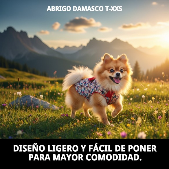 Abrigo Perro Damasco XXS Moly | Estilo y Calidez Razas Pequeñas