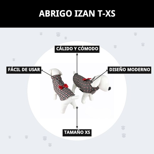 Abrigo Izan T-XS para perros: Elegancia y confort