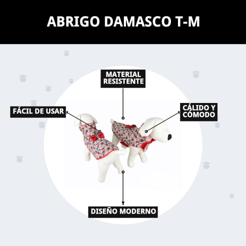 Abrigo Damasco T-M para Mascotas - Estilo y Comodidad
