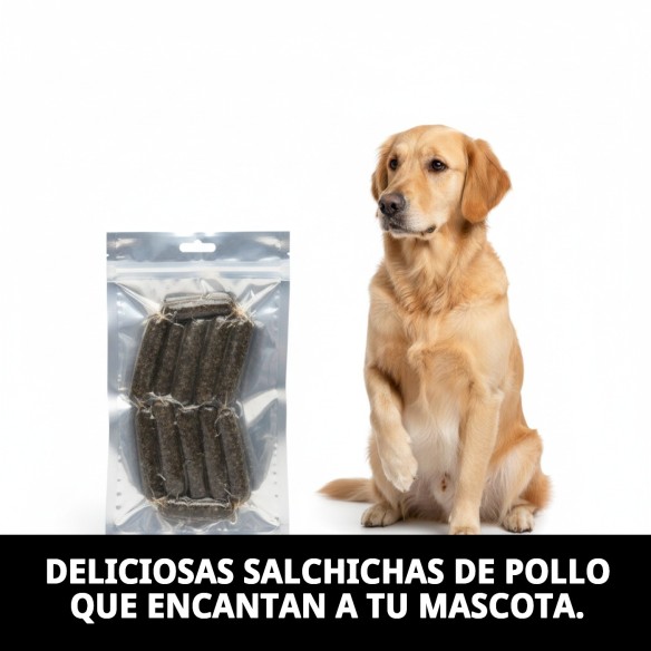 Salchichas de pollo para mascotas - Snack saludable 250g
