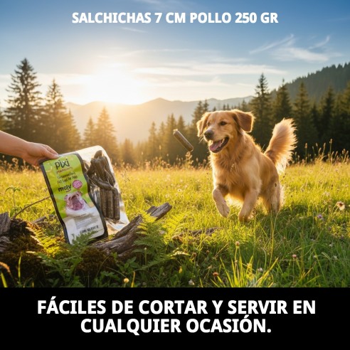 Salchichas de pollo para mascotas - Snack saludable 250g