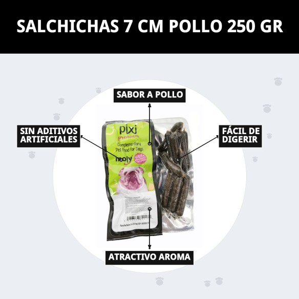 Salchichas de pollo para mascotas - Snack saludable 250g