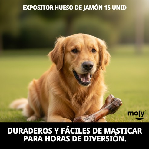 Expositor de Hueso de Jamón para Perros - 15 Unidades