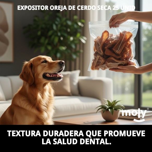 Expositor Orejas de Cerdo Deshidratadas para Perros - 25 Unid