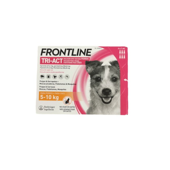 Frontline Tri-Act 5-10 kg: Protección total para tu perro