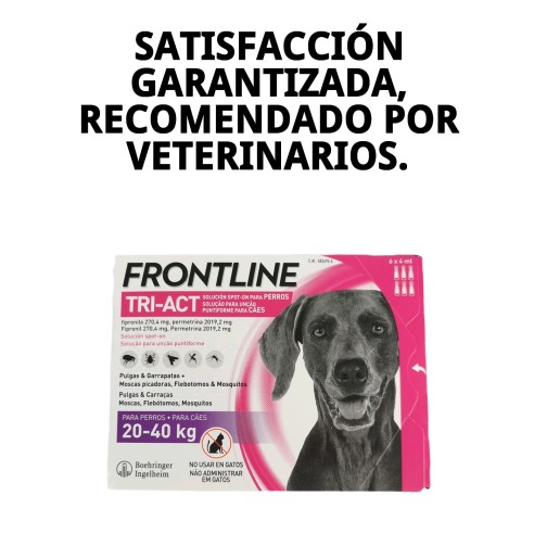 Frontline Tri-Act: Protección total para perros 20-40 kg.