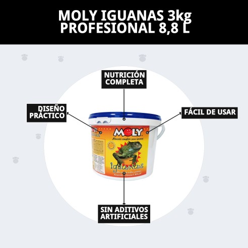 Alimento Profesional Moly Iguanas 3kg para Iguanas Verdes