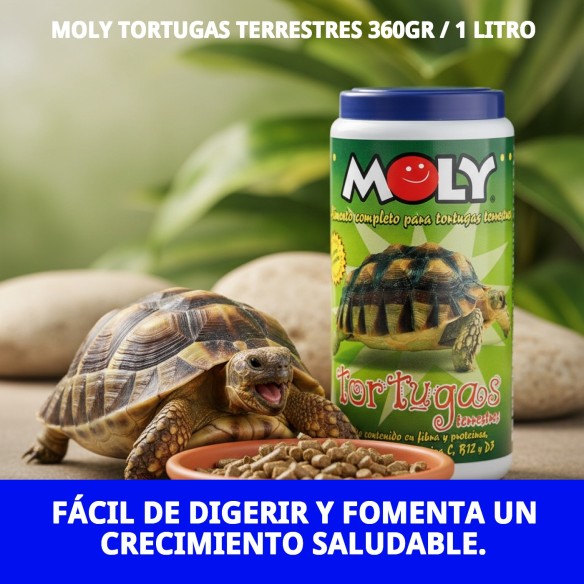 Alimento Nutritivo para Tortugas Terrestres - MOLY 360g