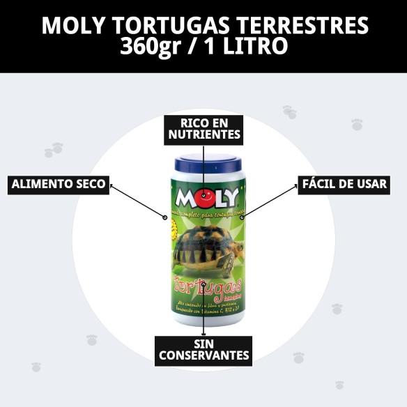 Alimento Nutritivo para Tortugas Terrestres - MOLY 360g
