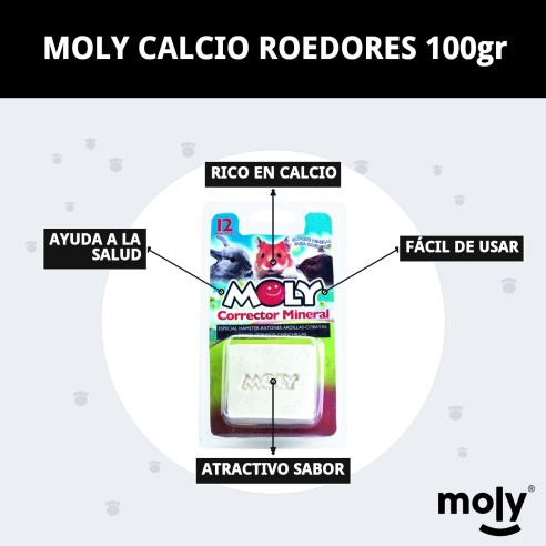 Moly Calcio para Roedores 100g - Suplemento Esencial