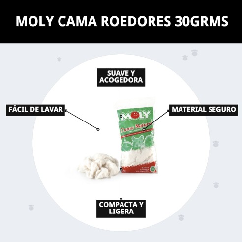 Cama MOLY para Roedores 30g - Comodidad y Calidez